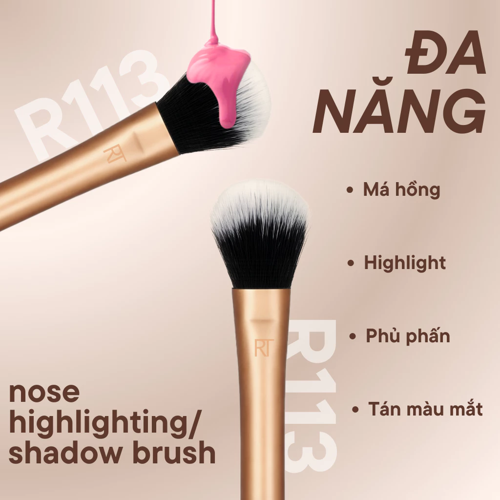 Cọ Tạo Khối Và Highlight Mũi RT Real Techniques Nose Highlighting Và Shadow Brush R113